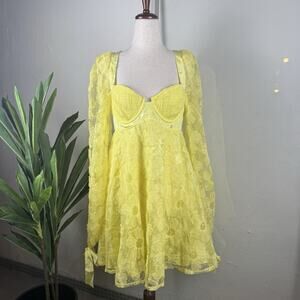 Selkie Fairy Princess For Love And Lemons Kierstin Babydoll Mini Dress XL, NWT
